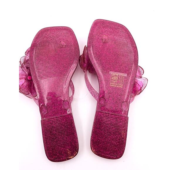 Jeffrey Campbell Fleuris Jelly Flip Flop Thong Sandal Pink Glitter Size US9 EU40 - Picture 8 of 9